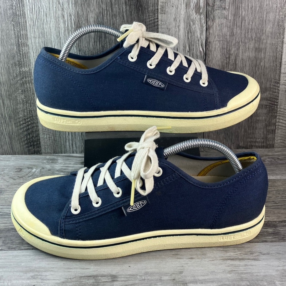 Keen Elsa IV Sneaker Navy Birch Canvas Low Top Shoes 1025290 Womens 10.5